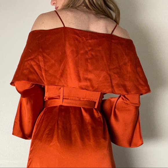 Burnt orange satin dress - Picture 5 of 5